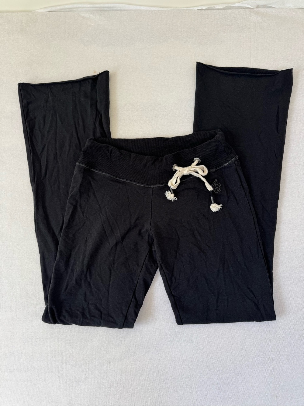Green Apple Side Tie Y2K Flare Yoga Pants M
